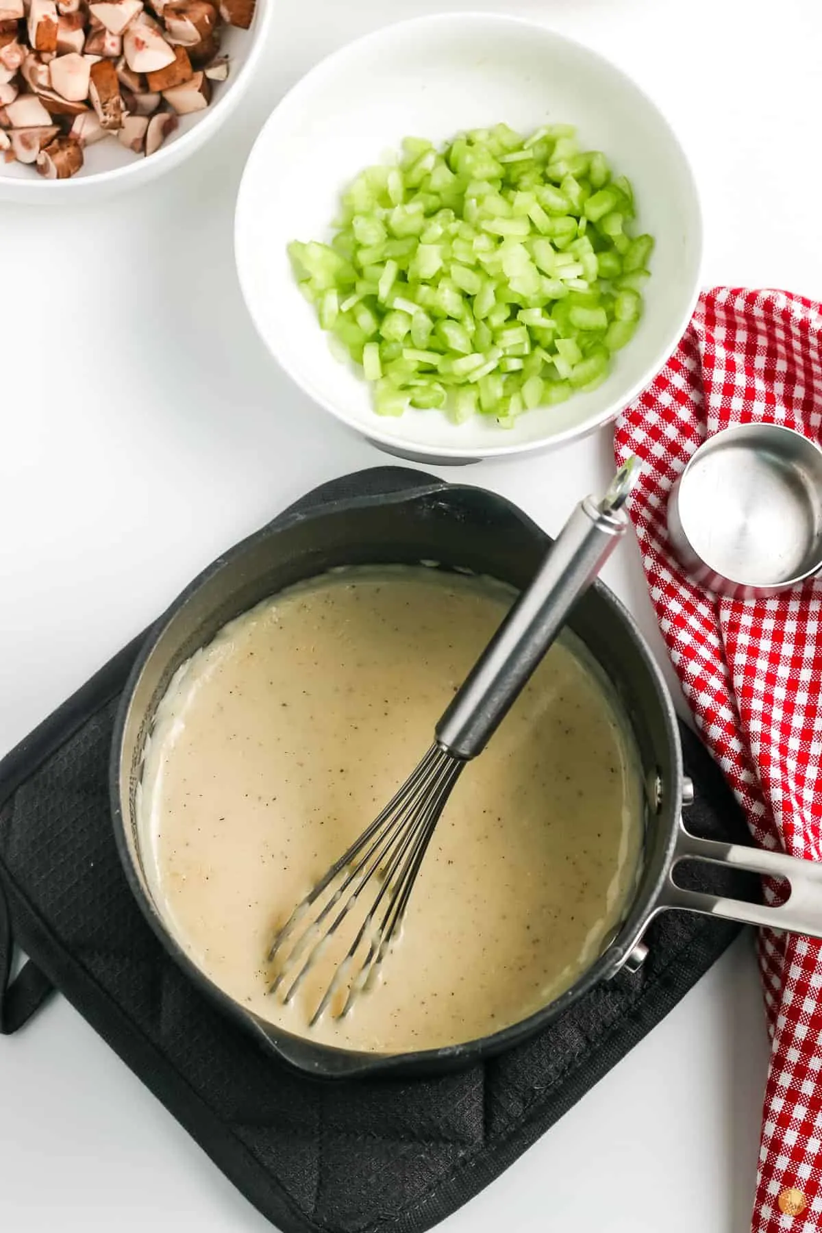 cream soup in a pot