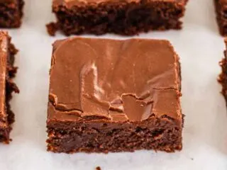 brownie on parchment paper