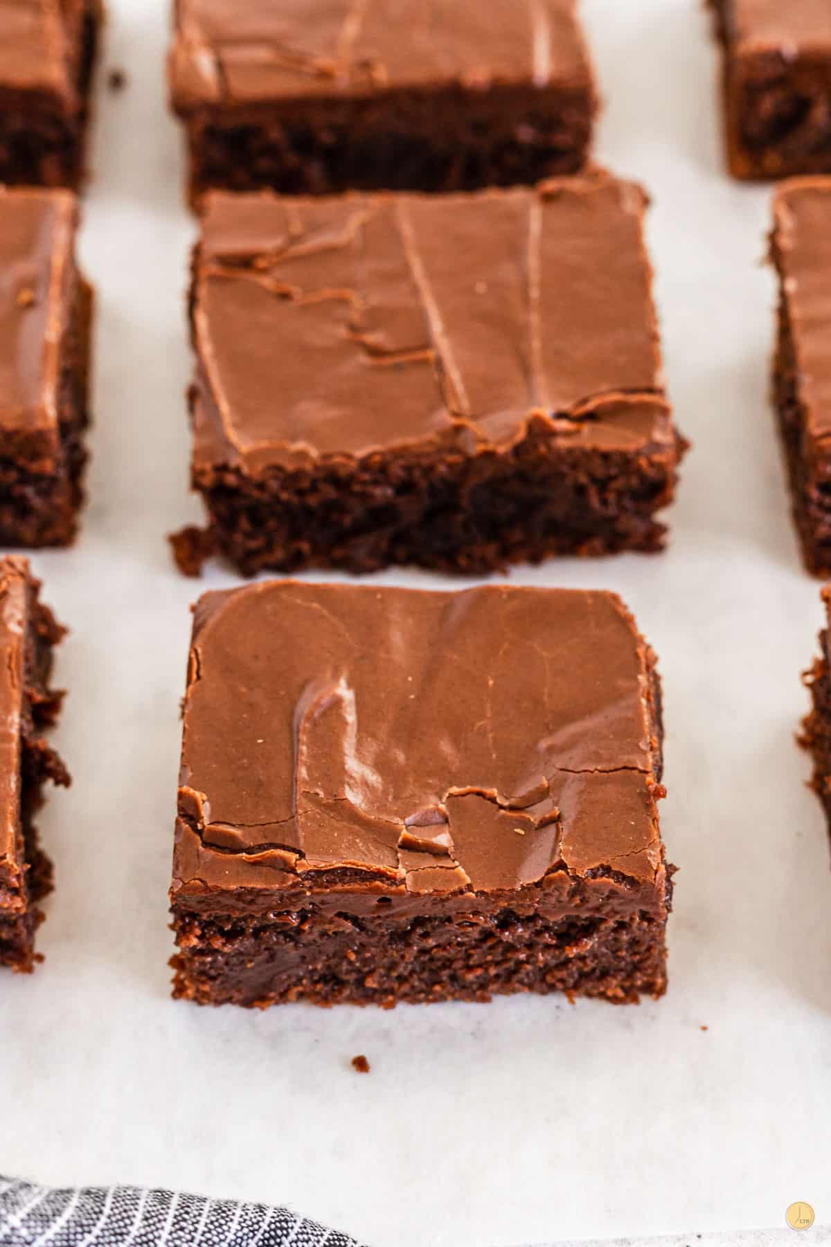 parchment paper with brownies on it