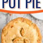 a skillet pot pie with text "best dishes to serve with pot pie"