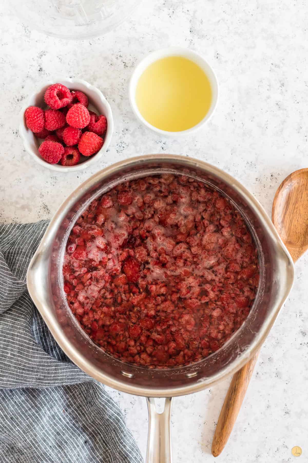 raspberries in a pot