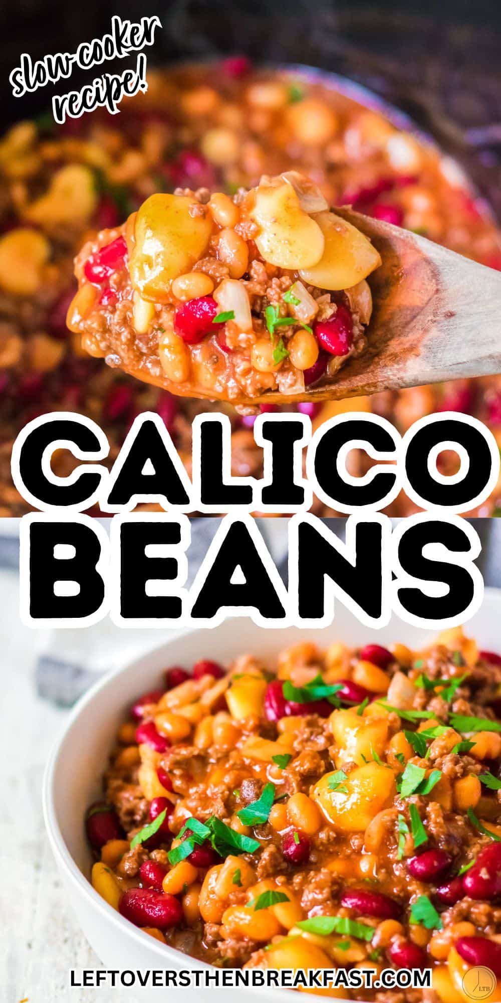 collage of calico bean pictures
