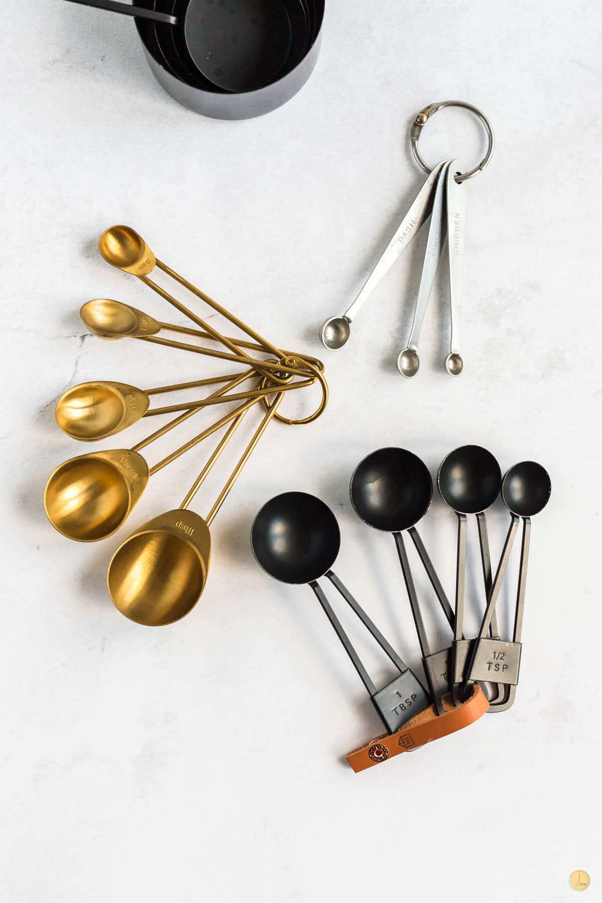 A selection of teaspoons and tablespoons