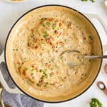 garlic chicken in a skillet