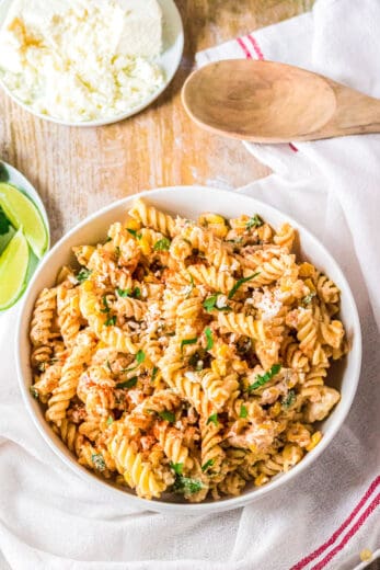 Mexican Street Corn Pasta Salad - Leftovers Then Breakfast