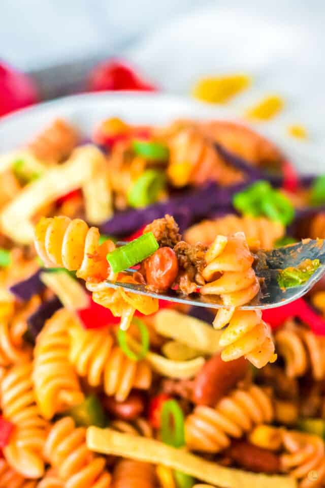 Easy Taco Pasta Salad - Leftovers Then Breakfast