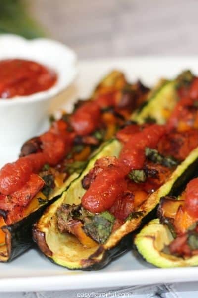 loaded zucchini boats