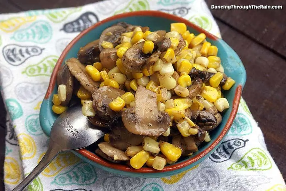 mushrooms and corn