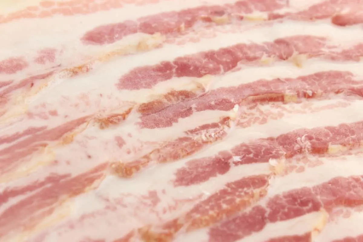 close up of bacon slices