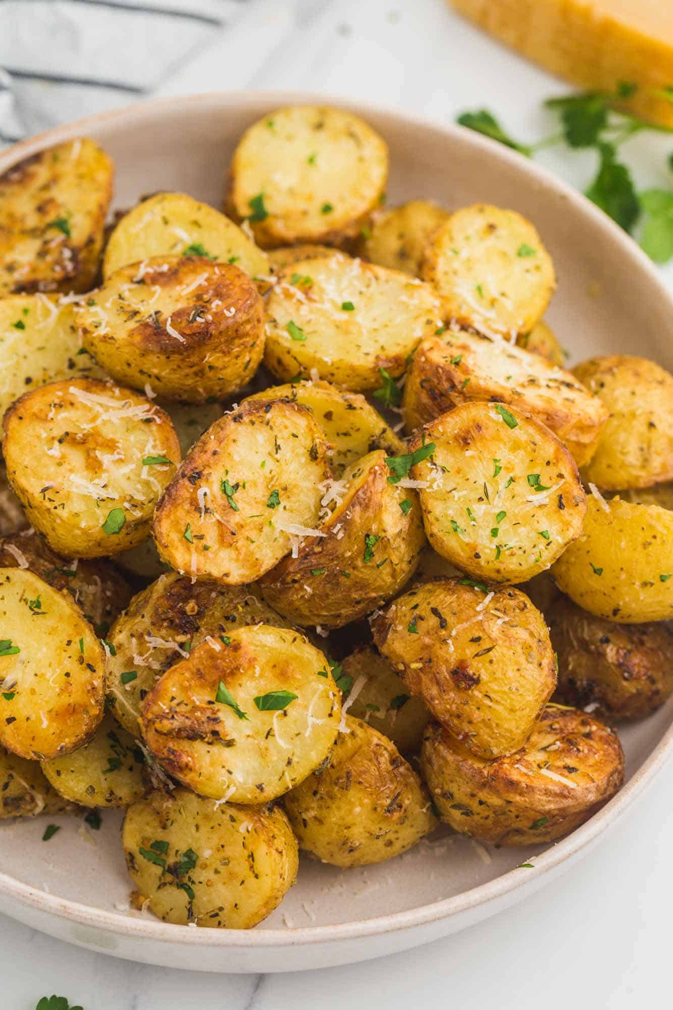 roasted potatoes in a bowl