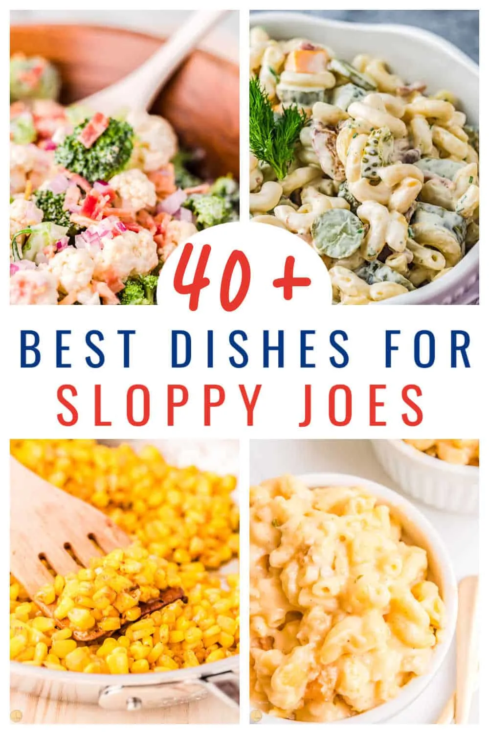 collage of side dishes for sloppy joes