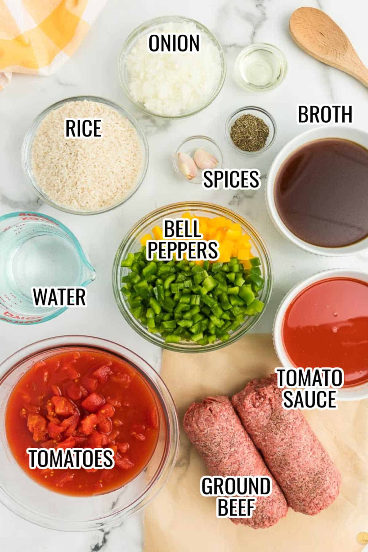 leftover rice and other remaining ingredients for the original recipe of stuffed pepper soup