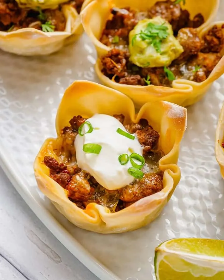 taco wonton cups