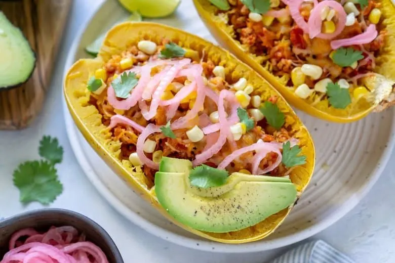 spaghetti squash taco boats