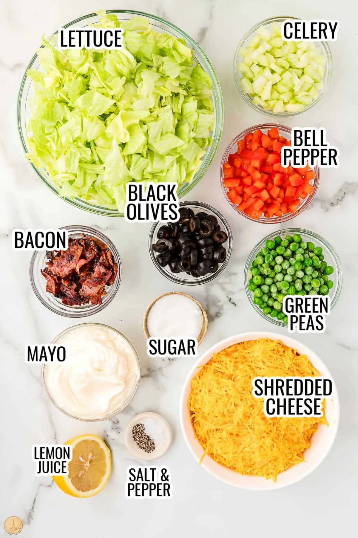 labeled picture of 24 hour salad ingredients