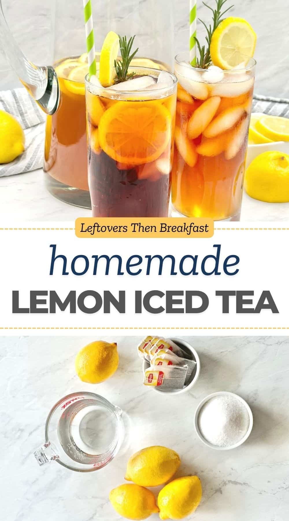 pinterest pin image for lemon iced tea