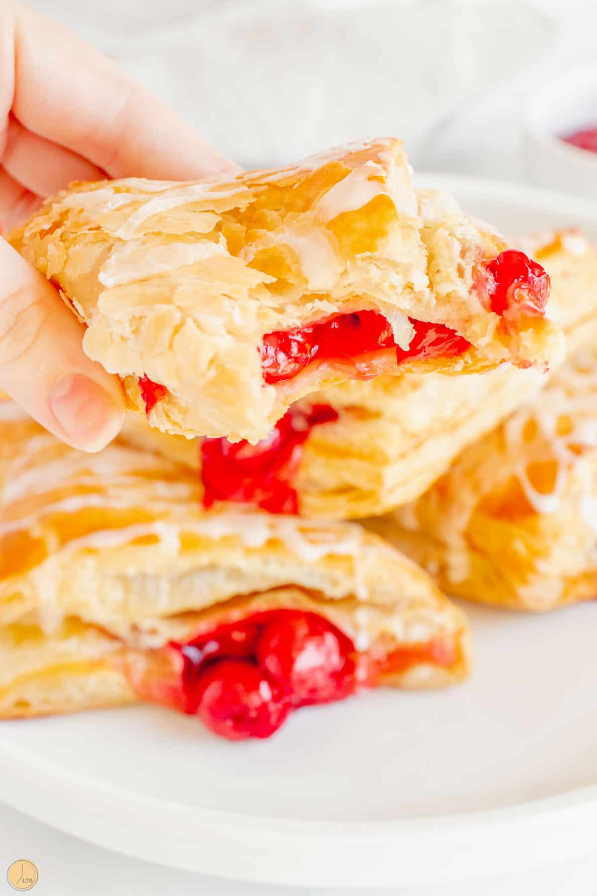 cherry turnover with a bite missing