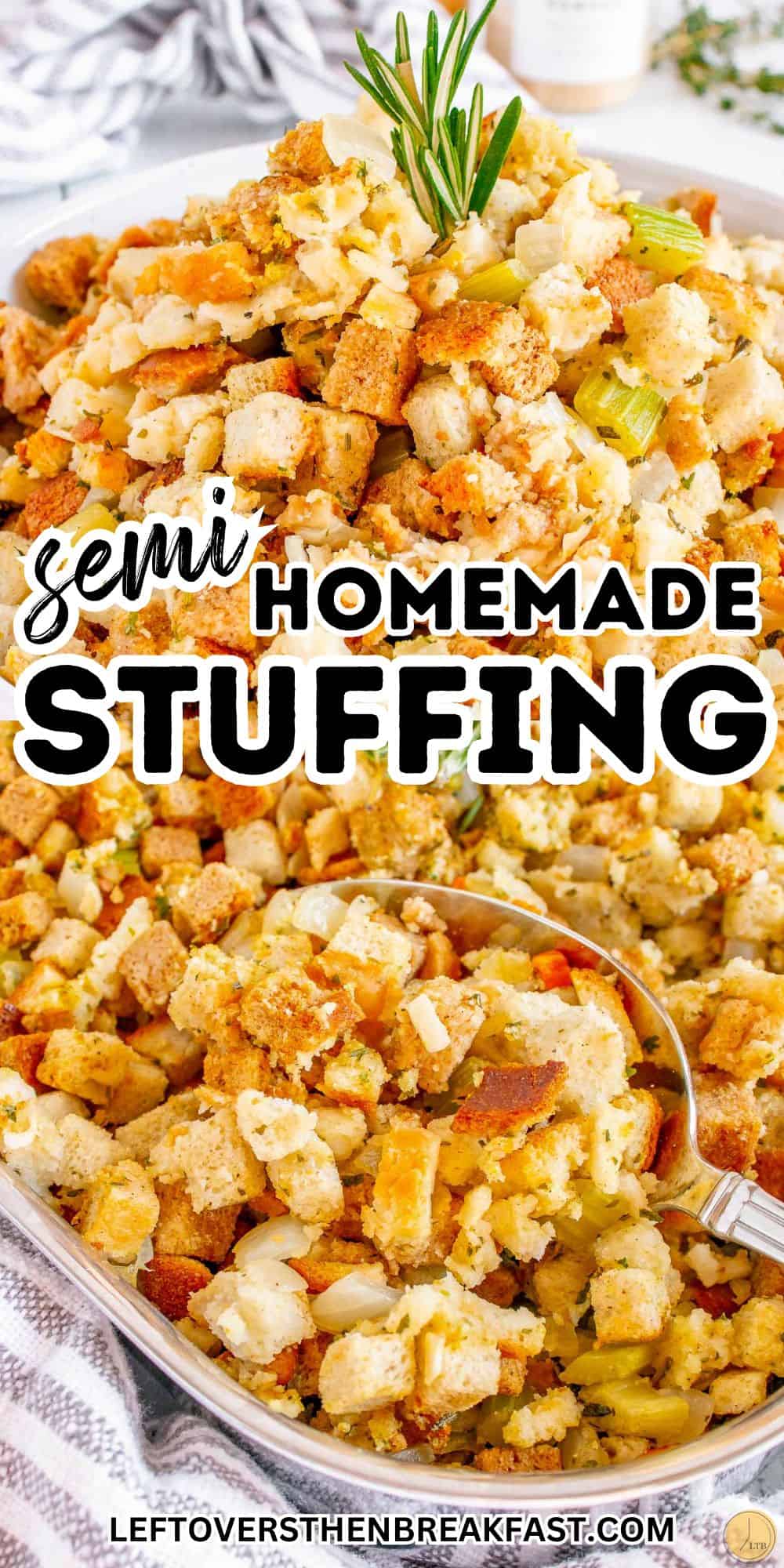 pinterest image of homemade stuffing 