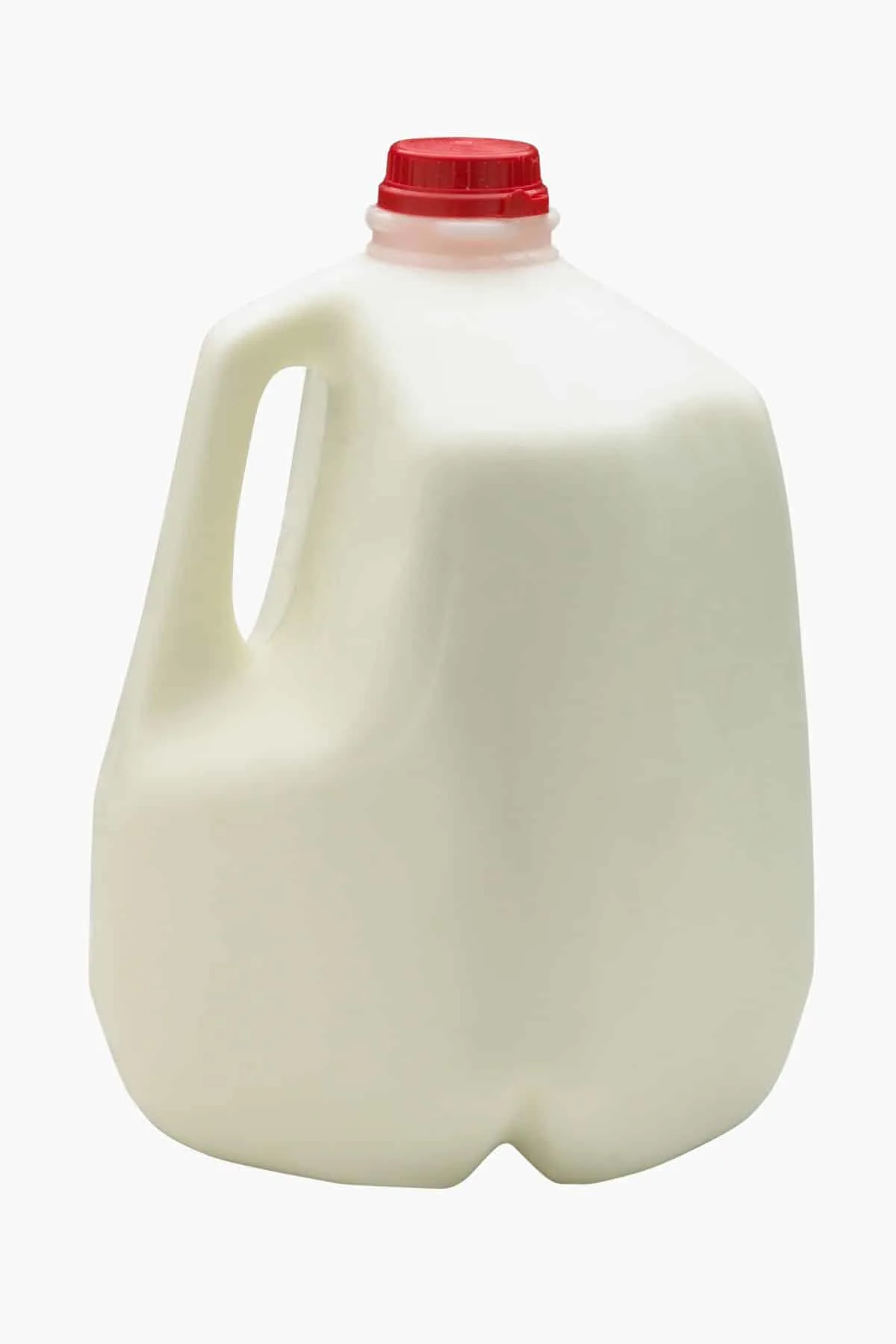 gallon jug of milk with red top