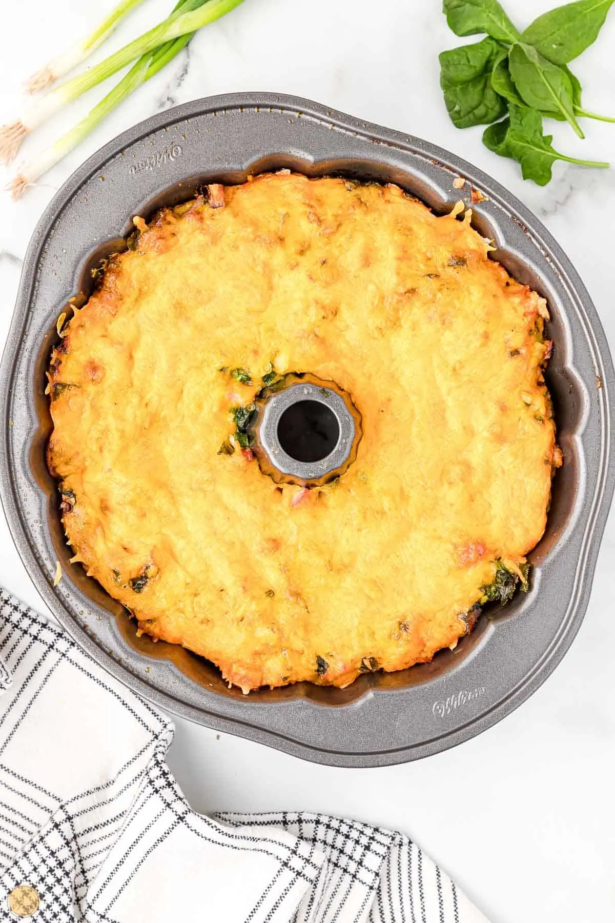 baked breakfast bundt cake still in the pan