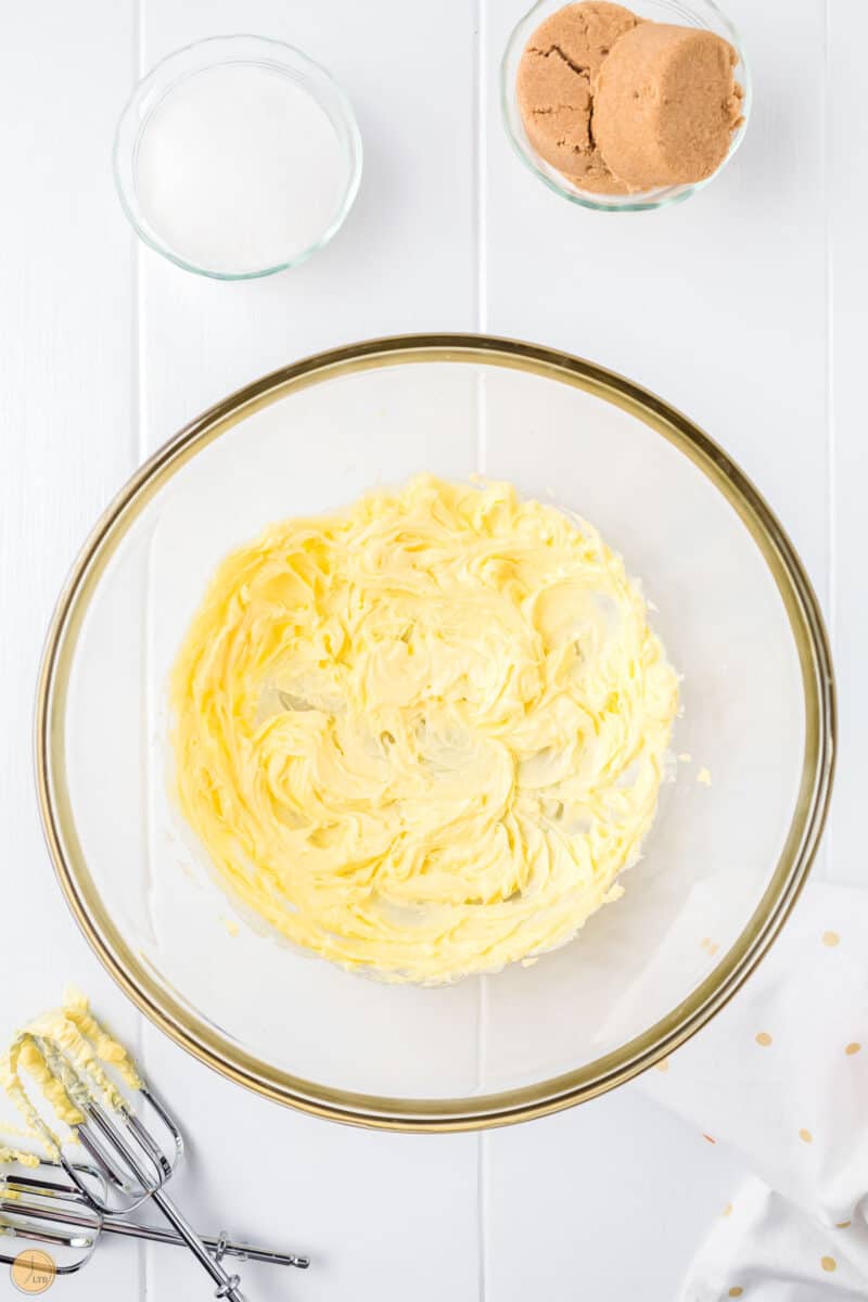 softened butter in a clear bowl