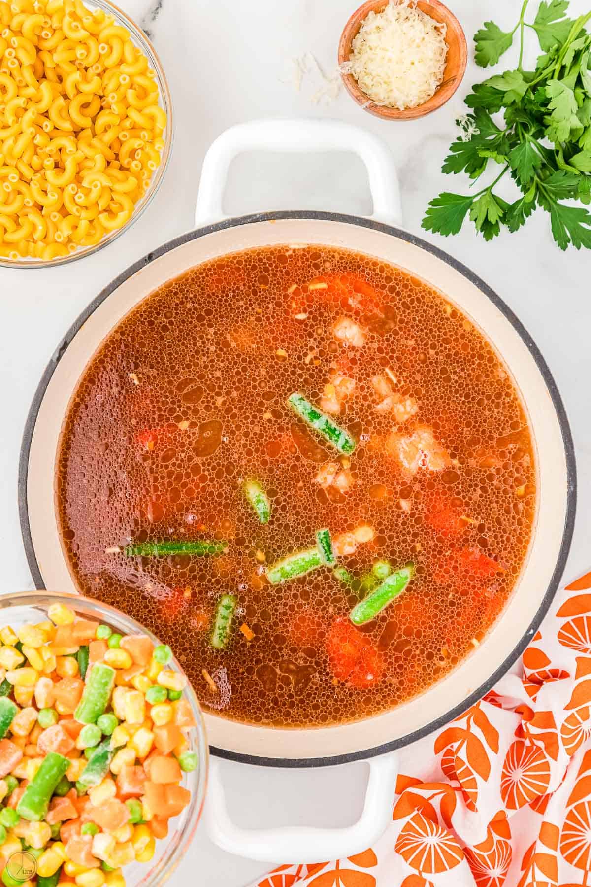 delicious soup in a pot