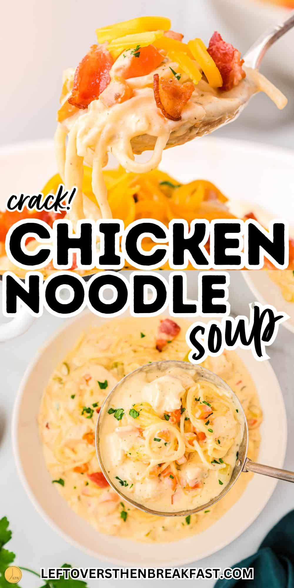 pinterest image of chicken noodle soup