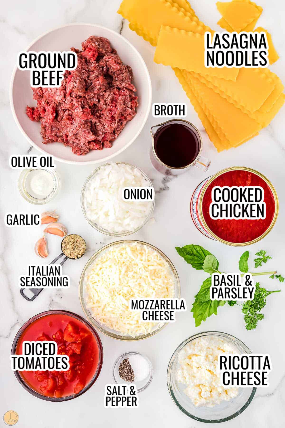 ingredients in a bowls