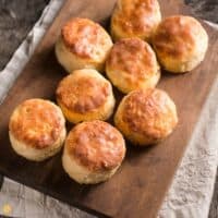 fresh-made biscuits on a board