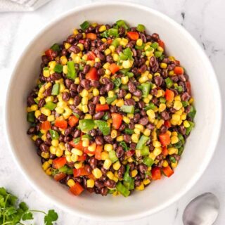 bowl of black bean salsa