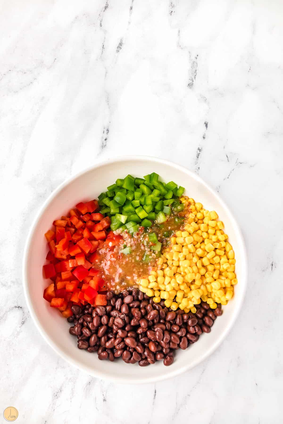 simple recipe of corn and black beans