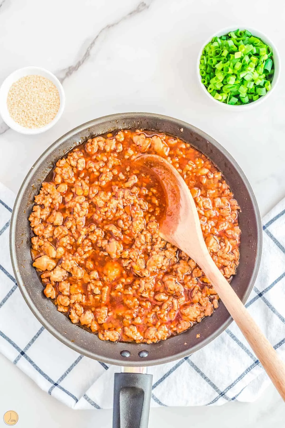 large nonstick pan with lots of delicious orange flavor