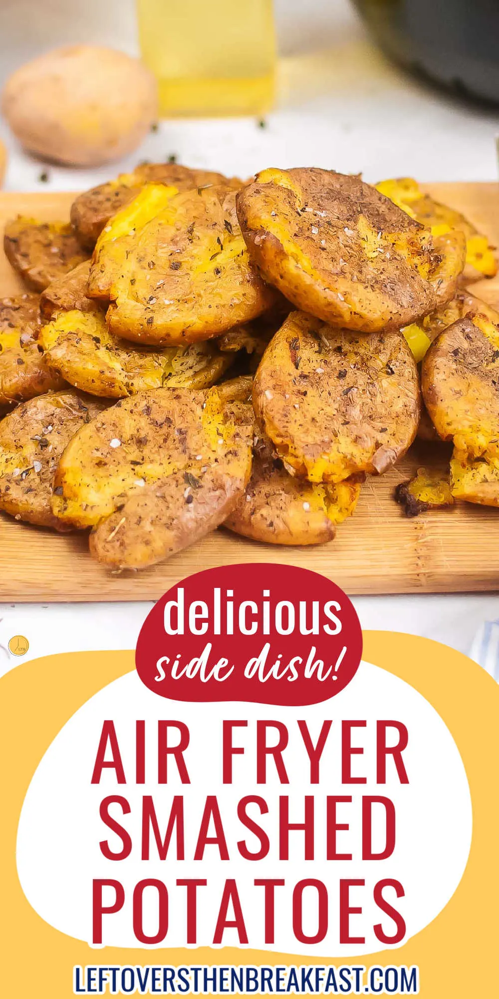 tray of air fryer smashed potatoes
