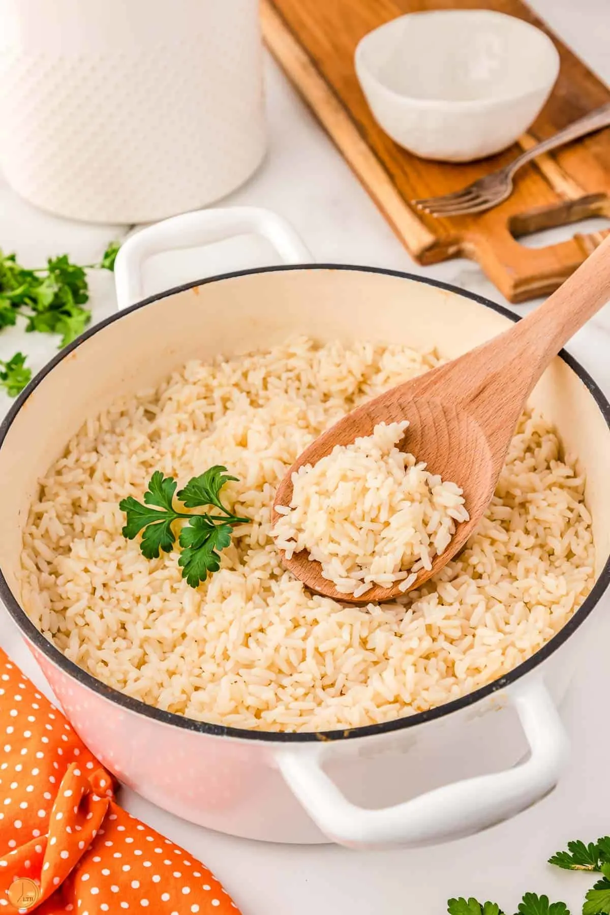 baked rice on a spoon