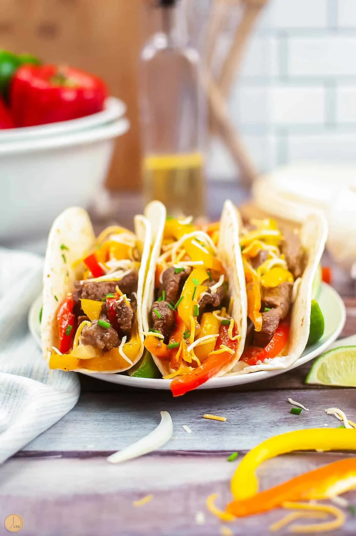 oven steak fajitas on a plate