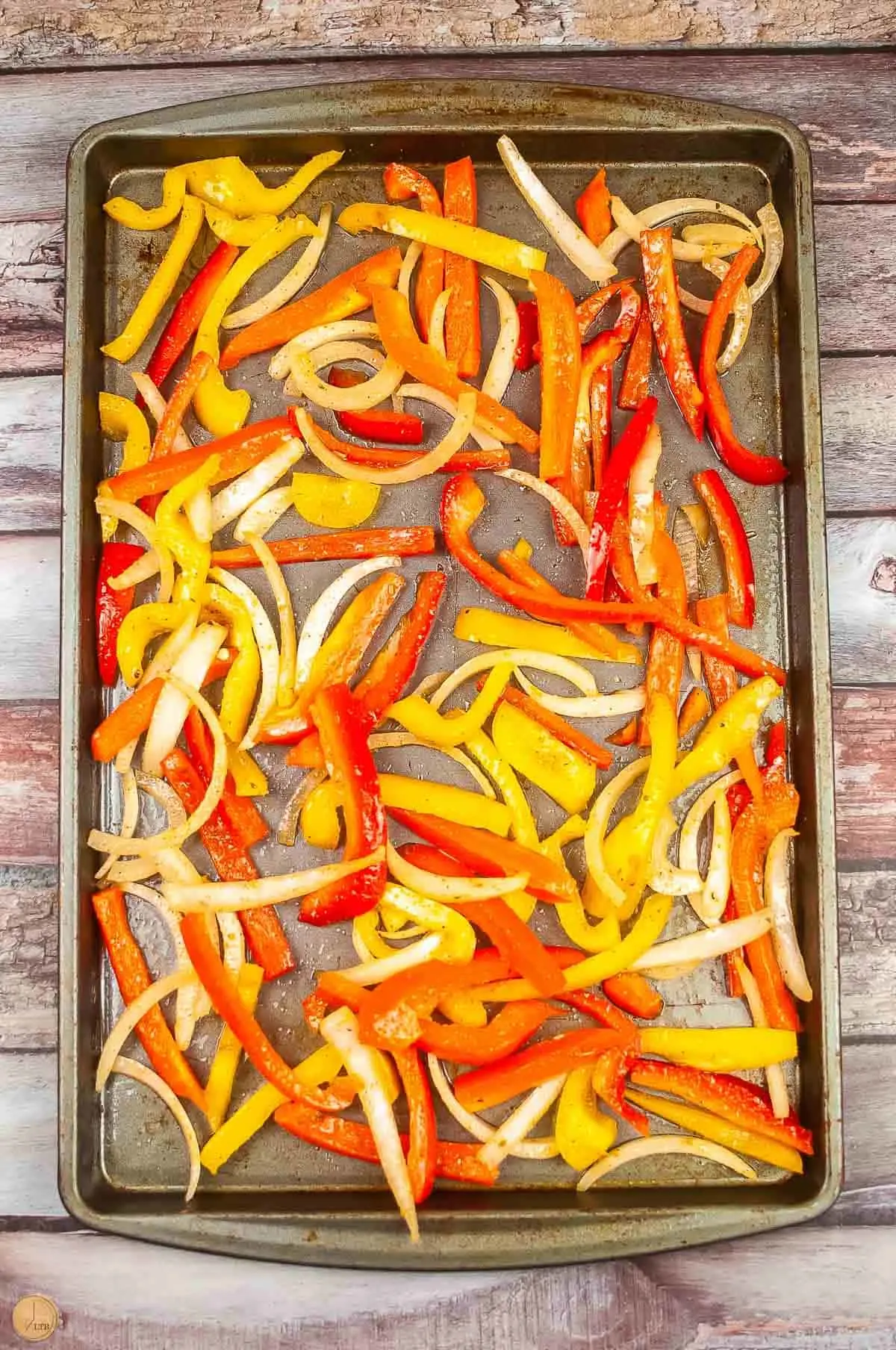 fresh veggies on a sheet pan