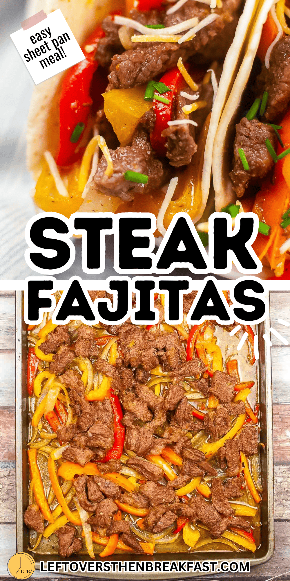 sheet pan steak fajitas pinterest pin image