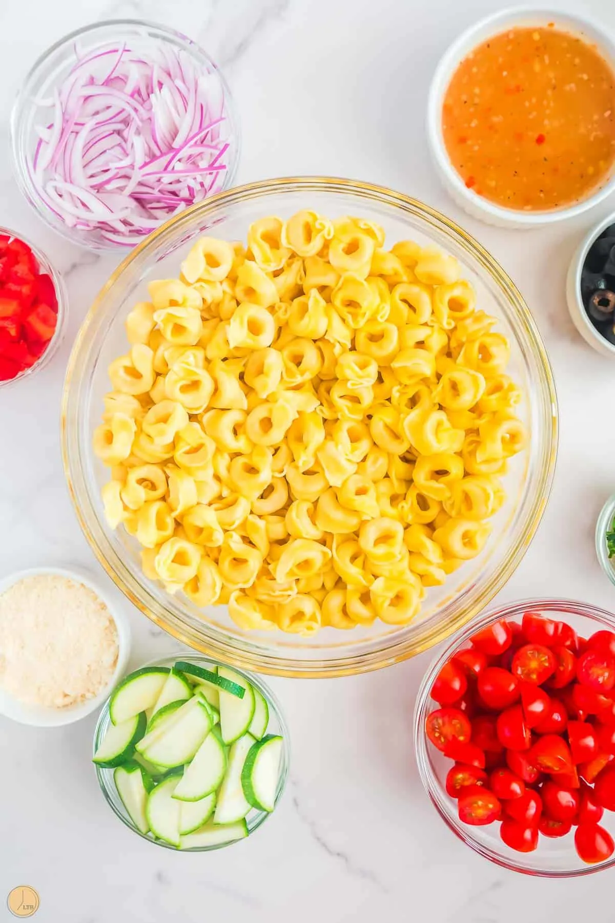 best things for pasta salad in a small bowl
