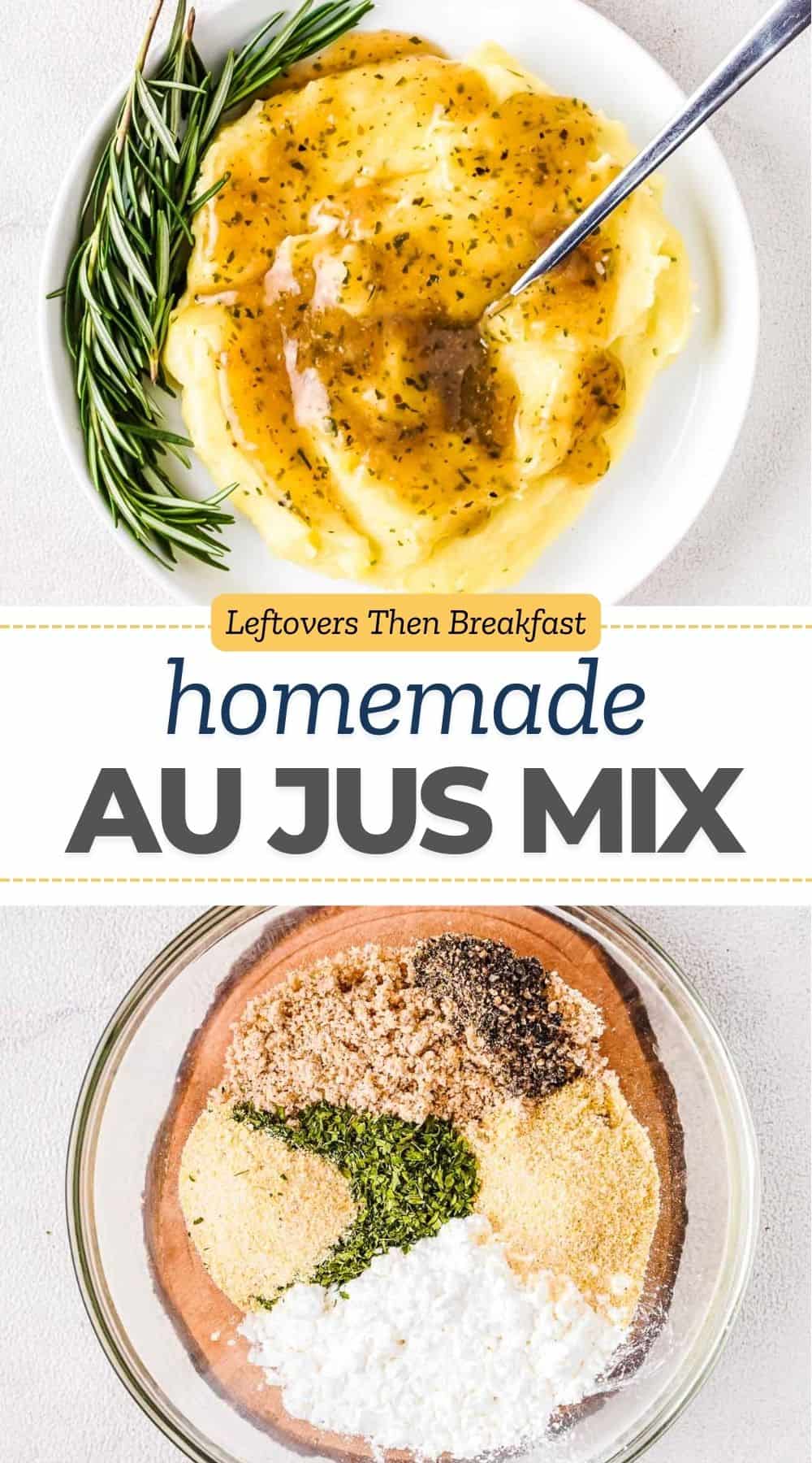 pinterest pin image for au jus gravy mix