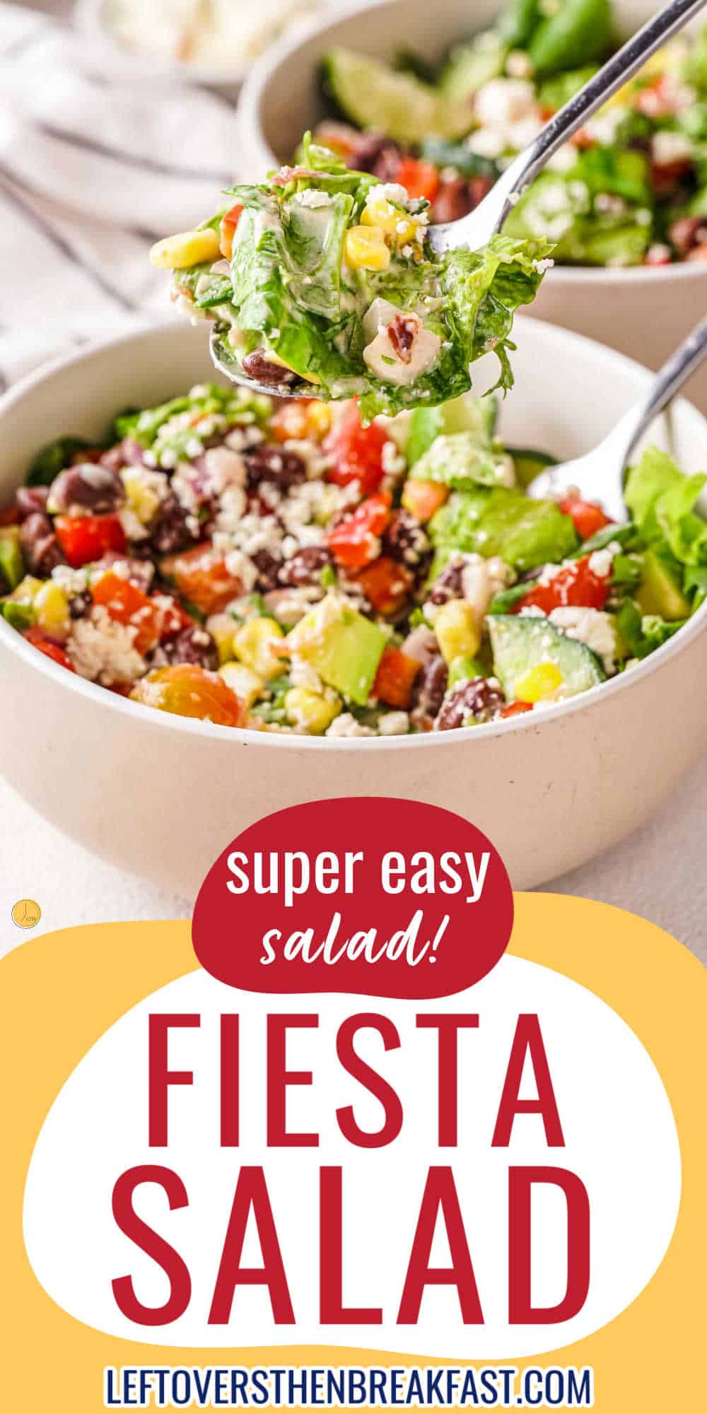 fiesta salad in a bowl with a fork