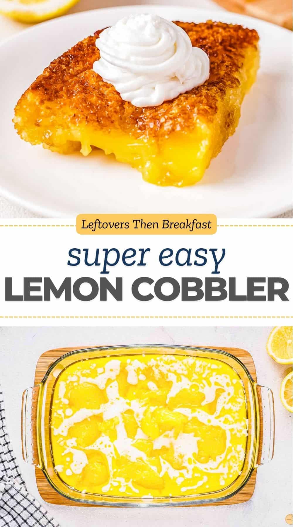 pinterest pin image for lemon cobbler