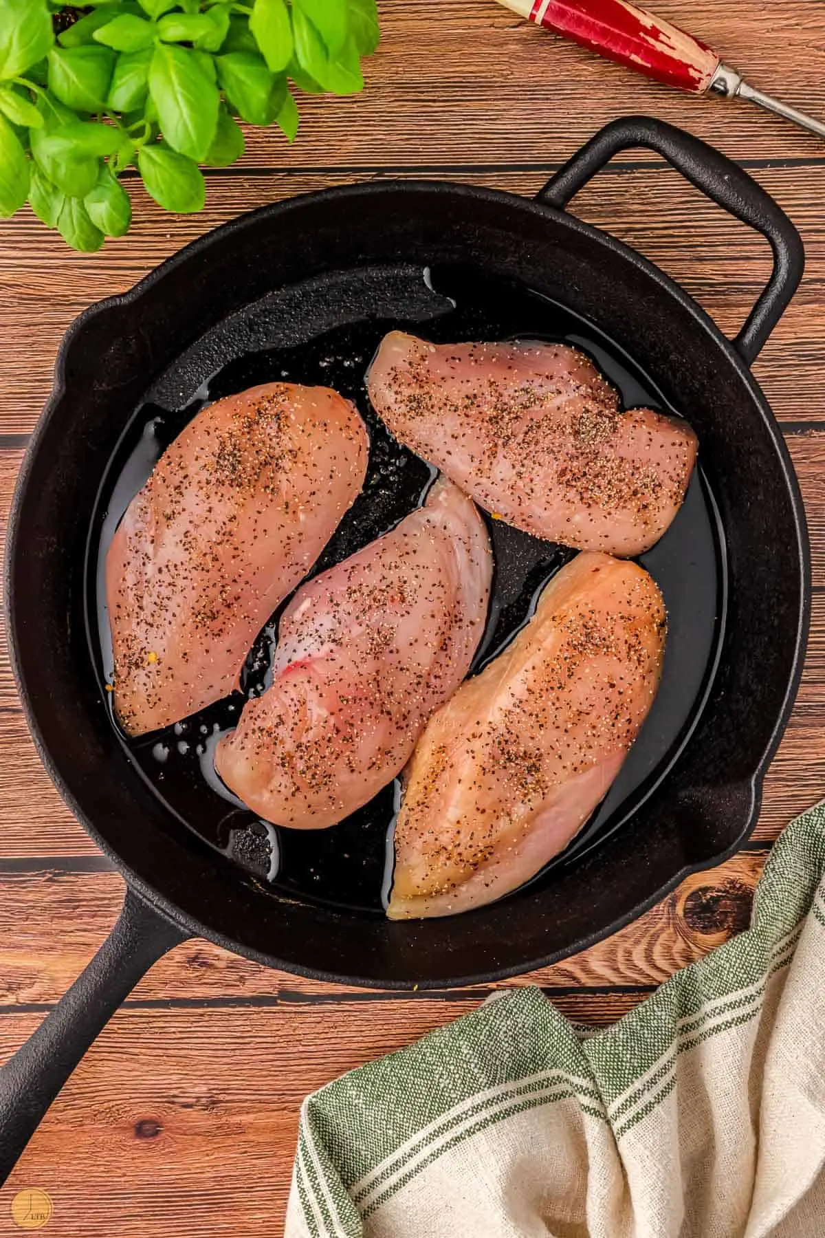 juicy chicken breasts in a pan