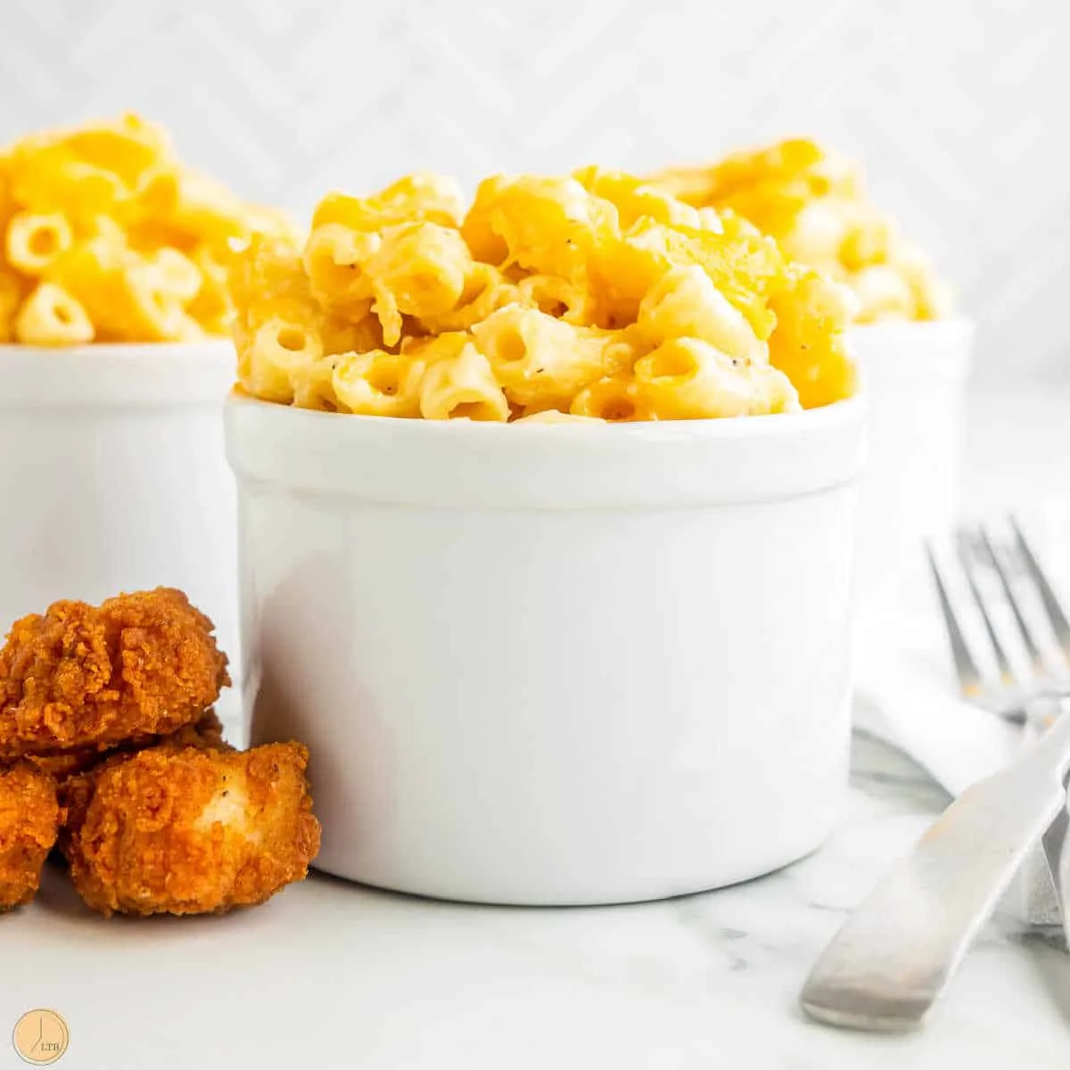 dish of copycat chick fil a mac and cheese