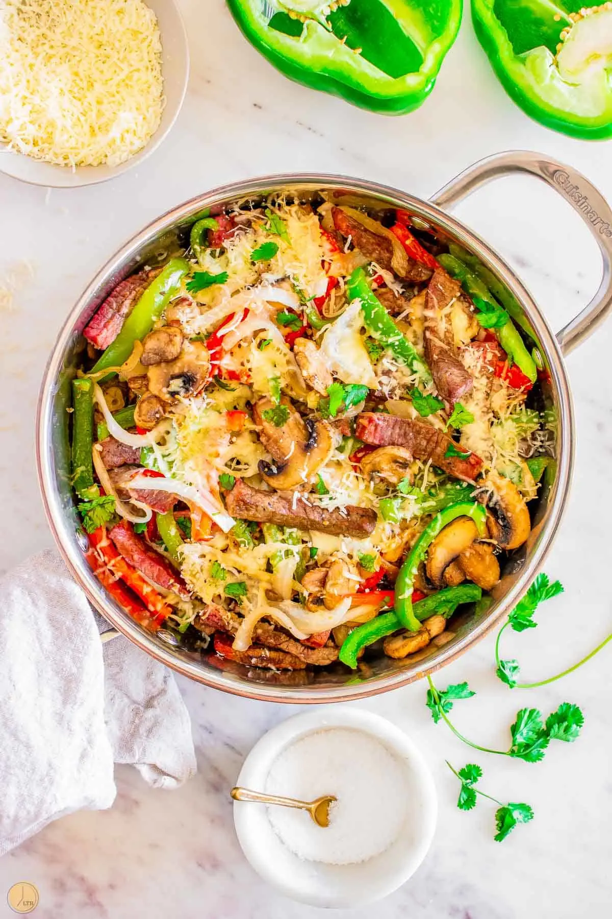 low carb philly cheesesteak skillet
