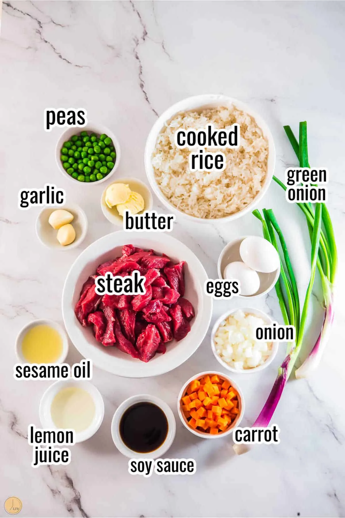 rest of the ingredients for beef fried rice recipe