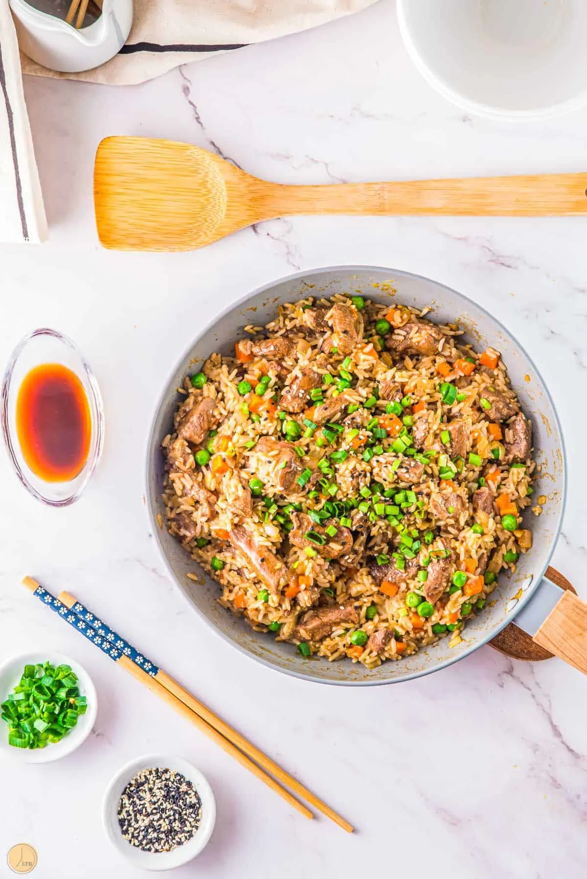 medium bowl or steak fried rice