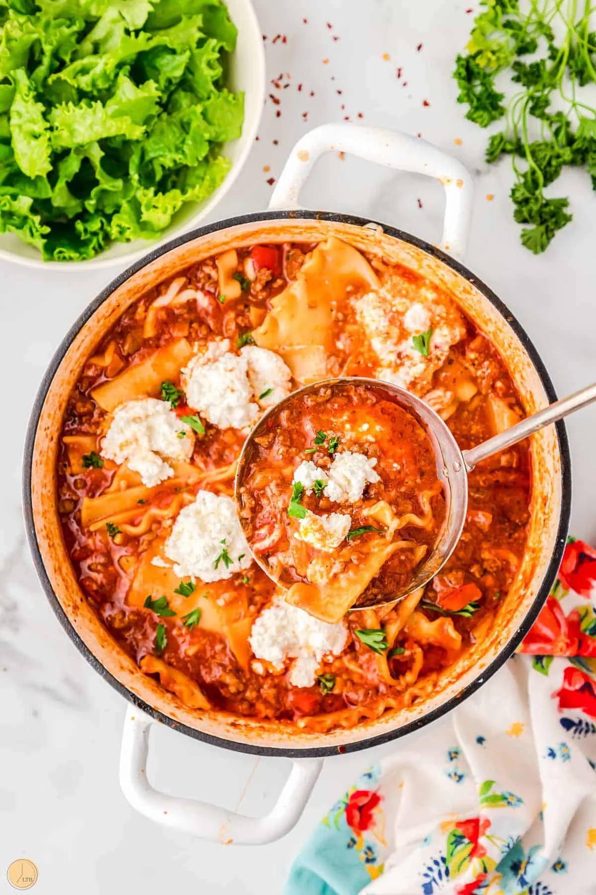large pot of hearty soup