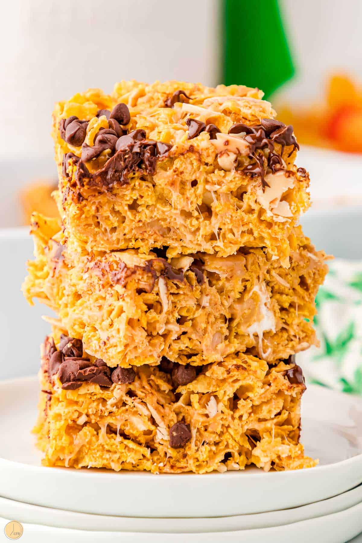 stack of peanut butter cornflake cookies