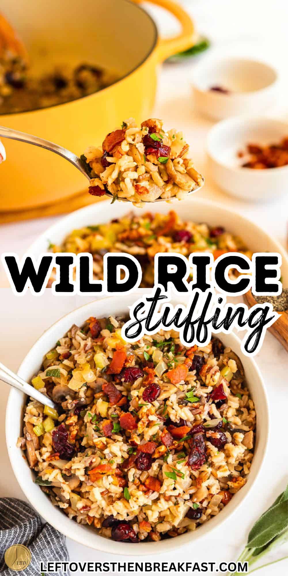 wild rice stuffing Pinterest pin image