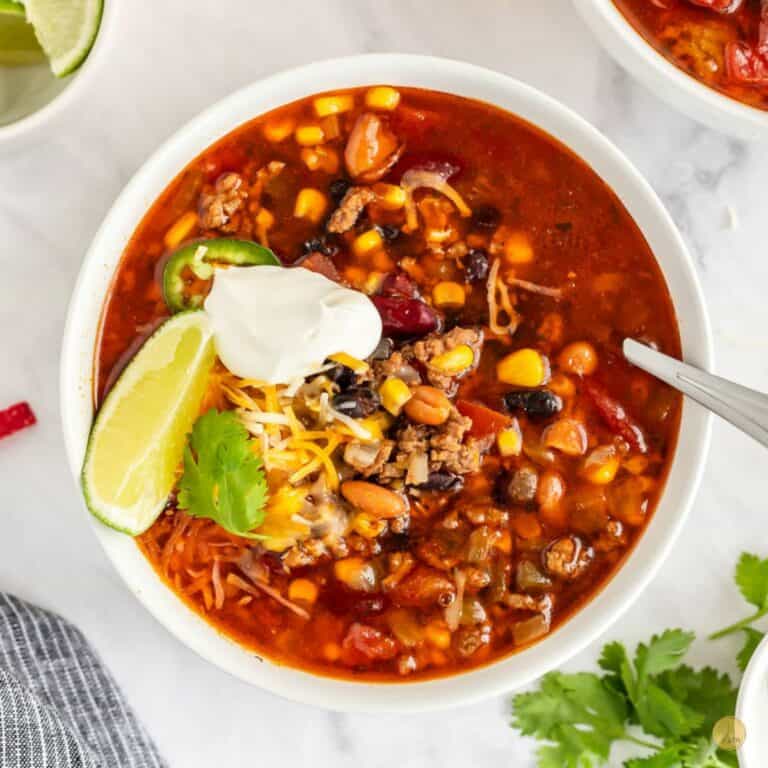 santa fe soup in a bowl with a spoon